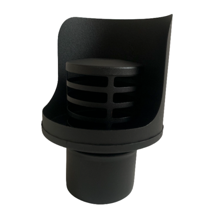 rookkanaal enkelwandig horizontale wind/regenkap Ø100mm pelletkachel | 123rookkanaal