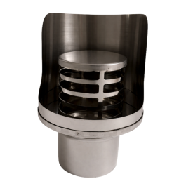 rookkanaal enkelwandig horizontale wind/regenkap RVS Ø80mm pelletkachel | 123rookkanaal