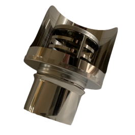 rookkanaal enkelwandig horizontale wind/regenkap RVS Ø80mm pelletkachel | 123rookkanaal