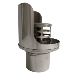 rookkanaal enkelwandig horizontale wind/regenkap RVS Ø80mm pelletkachel | 123rookkanaal
