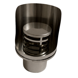 rookkanaal enkelwandig horizontale wind/regenkap RVS Ø100mm pelletkachel | 123rookkanaal