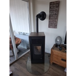 Glasplaat vloerplaat 100x120cm rechthoek afgerond | 123rookkanaal