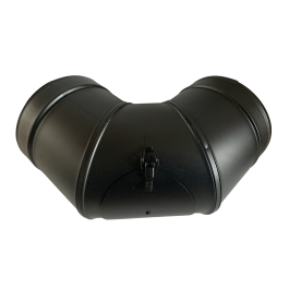 DINAK DW Black bocht met luik 90 graden dubbelwandig rookkanaal Ø150mm | 123rookkanaal