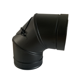 DINAK DW Black bocht met luik 90 graden dubbelwandig rookkanaal Ø130mm | 123rookkanaal
