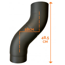 Kachelpijp enkelwandig bocht 45 graden + luik Ø150mm design | 123rookkanaal