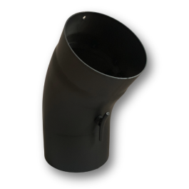 Kachelpijp enkelwandig bocht 45 graden + luik Ø150mm design | 123rookkanaal