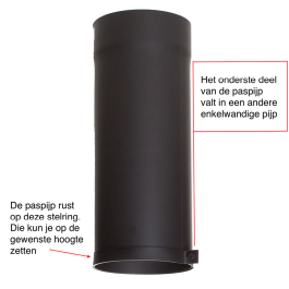 paspijp kachelpijp met stelring L:50cm Ø120mm | 123rookkanaal