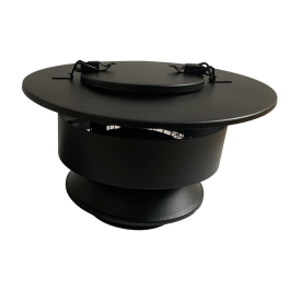 DINAK DW Black trekkap dubbelwandig Ø180mm (gaas + veegluik) | 123rookkanaal