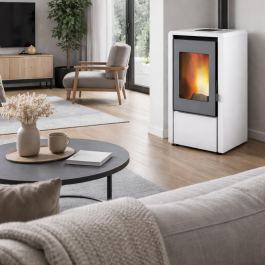 Petite 6Kw Pelletkachel wit | 123rookkanaal