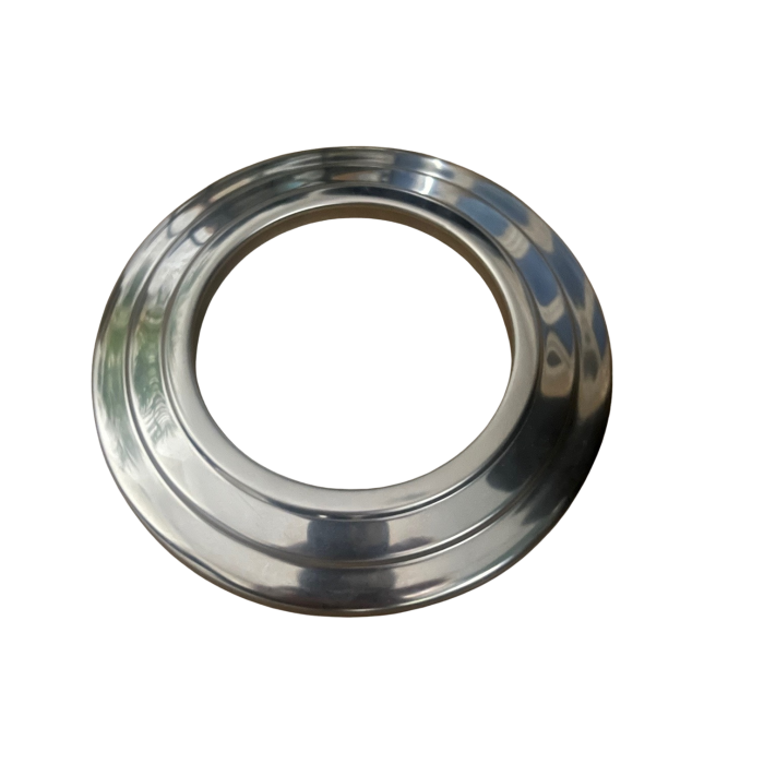 RVS pelletpijp enkelwandig rozet smal Ø100mm pelletkachel (rand 3cm) | 123rookkanaal