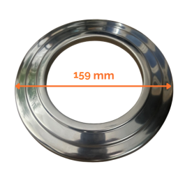 RVS pelletpijp enkelwandig rozet smal Ø100mm pelletkachel (rand 3cm) | 123rookkanaal