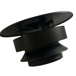 DINAK DW Black trekkap dubbelwandig Ø150mm (gaas + veegluik) | 123rookkanaal