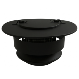 DINAK DW Black trekkap dubbelwandig Ø130mm (gaas + veegluik) | 123rookkanaal