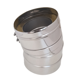 Hagemann & Machmer V3 DW Bocht 15 graden dubbelwandig rookkanaal Ø180mm | 123rookkanaal