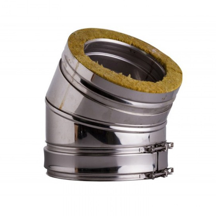 Bocht 30 graden dubbelwandig rookkanaal Ø160mm Profi-Line | 123rookkanaal