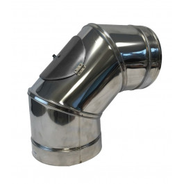 Bocht 90 graden met reiniging dubbelwandig rookkanaal Ø160mm Profi-Line | 123rookkanaal