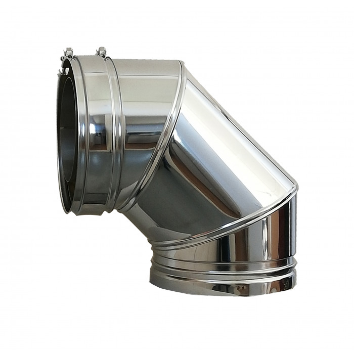 Bocht 90 graden dubbelwandig rookkanaal Ø160mm Profi-Line | 123rookkanaal