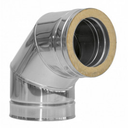 DINAK DW Bocht 90 graden dubbelwandig rookkanaal Ø150mm | 123rookkanaal