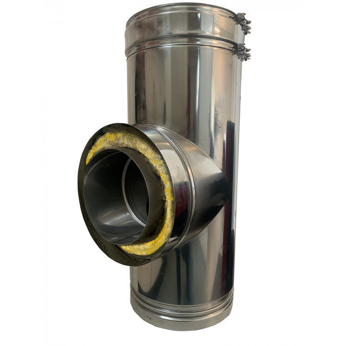 T-stuk 90 graden dubbelwandig rookkanaal Ø160mm Profi-Line | 123rookkanaal