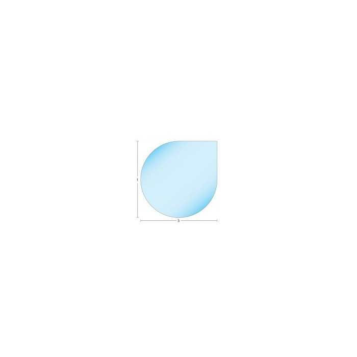 Glasplaat vloerplaat 100x100cm druppelvorm | 123rookkanaal