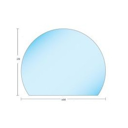 Glasplaat vloerplaat rond afgehoekt 100 x 91,7cm | 123rookkanaal