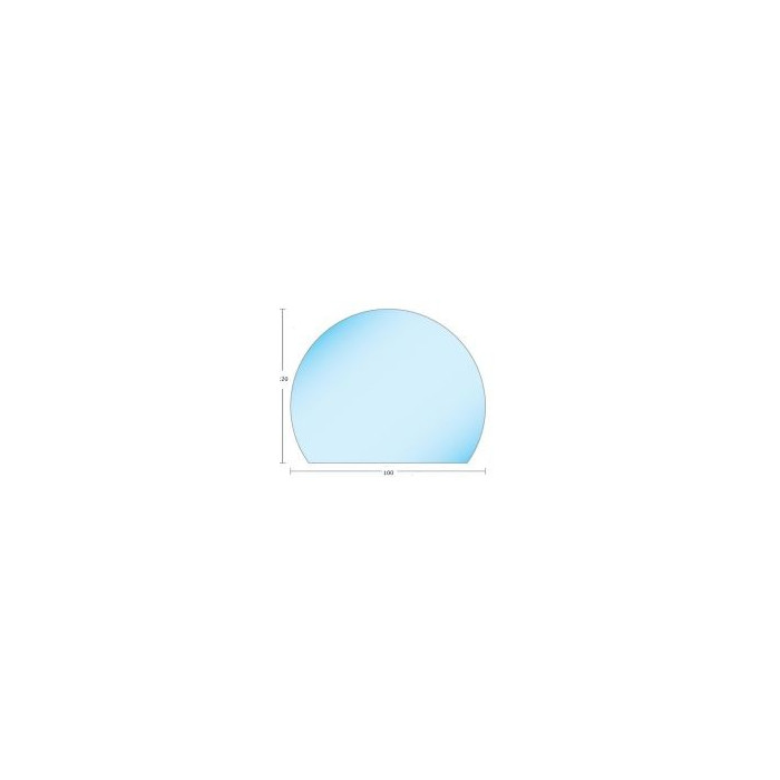 Glasplaat vloerplaat rond afgehoekt 100 x 91,7cm | 123rookkanaal