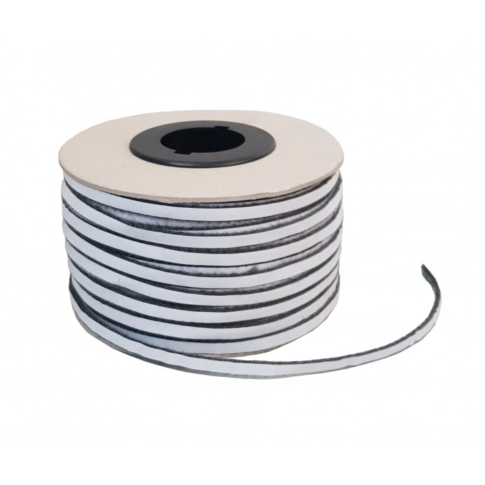 hittebestendig koord met plakrand 12x3mm zwart (per meter) | 123rookkanaal