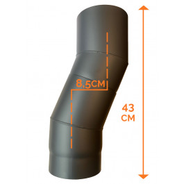 Kachelpijp enkelwandig bocht 22 graden Ø125mm | 123rookkanaal