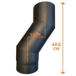Kachelpijp enkelwandig bocht 33 graden Ø125mm | 123rookkanaal