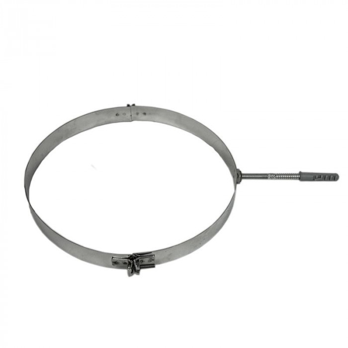 RVS eenvoudige muurbeugel met draadeind ø150mm | 123rookkanaal