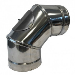 DINAK DW bocht 90 graden met luik dubbelwandig rookkanaal Ø150mm | 123rookkanaal