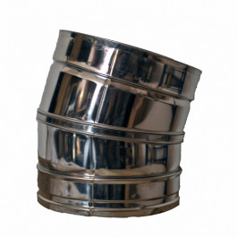 DINAK DW bocht 15 graden dubbelwandig rookkanaal Ø130mm | 123rookkanaal