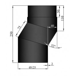 Kachelpijp enkelwandig versleping van 4cm Ø125mm | 123rookkanaal