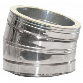 DINAK DW Bocht 15 graden dubbelwandig rookkanaal Ø150mm | 123rookkanaal