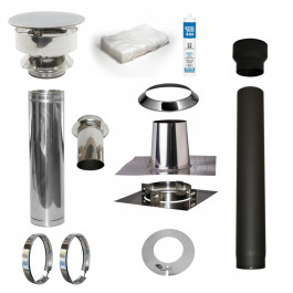 Set sauna met plat dak Ø115mm | 123rookkanaal