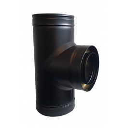 DINAK DW Black T-stuk dubbelwandig rookkanaal Ø150mm