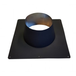 Plat dakdoorvoer BLACK 0-5 graden passend voor dubbelwandig Ø150mm