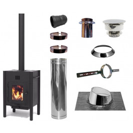 KING incl set loodslab 5-30 graden Ø80mm DINAK | 123rookkanaal