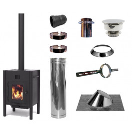 KING incl set loodslab 30-45 graden Ø80mm DINAK | 123rookkanaal