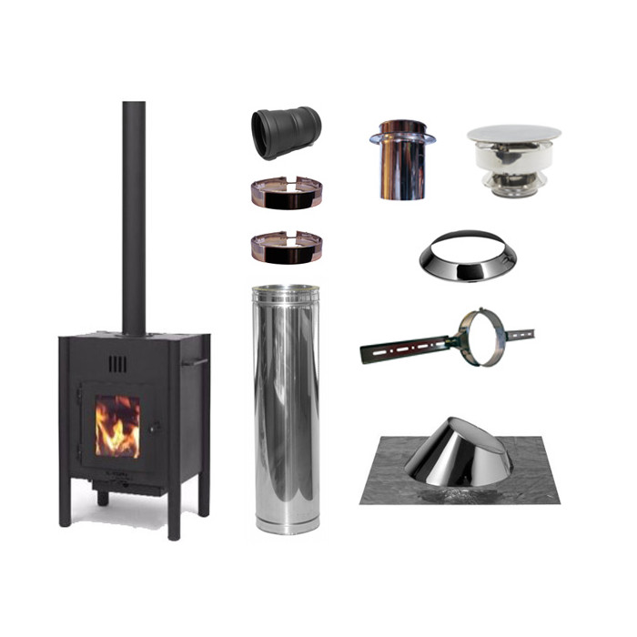 KING incl set loodslab 30-45 graden Ø80mm DINAK | 123rookkanaal