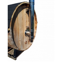 Set sauna door houten wand Ø115mm | 123rookkanaal