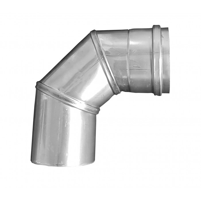 RVS pelletpijp enkelwandig bocht 87 graden Ø80mm | 123rookkanaal