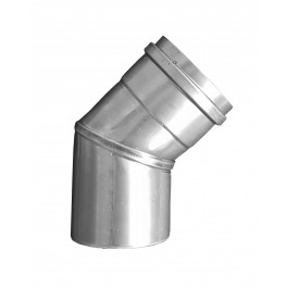 RVS pelletpijp enkelwandig bocht 45 graden Ø80mm | 123rookkanaal