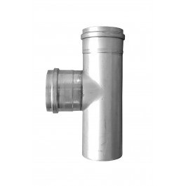 RVS pelletpijp enkelwandig T-stuk met mof F/F Ø80mm | 123rookkanaal