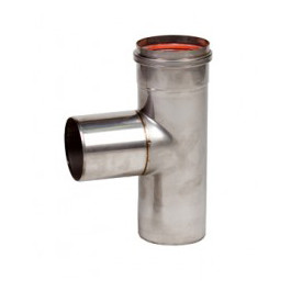 RVS pelletpijp enkelwandig T-stuk M/F Ø80mm | 123rookkanaal