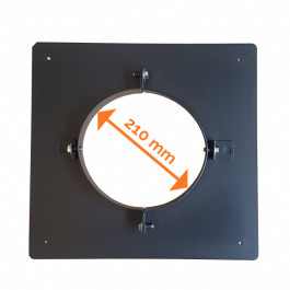 DINAK DW Black vloersteun dubbelwandig rookkanaal Ø150mm | 123rookkanaal