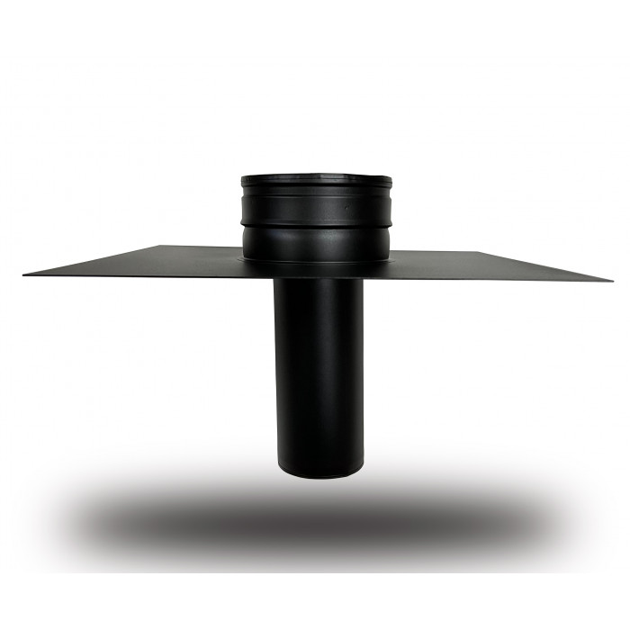 DINAK DW Black Vertrekplaat + verloop EW-DW Ø100mm | 123rookkanaal