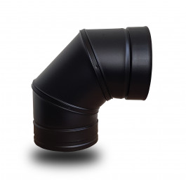 DINAK DW Black pellet bocht 90 graden dubbelwandig rookkanaal Ø100mm | 123rookkanaal