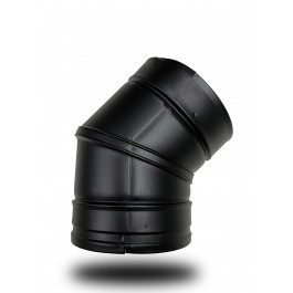 DINAK DW Black pellet bocht 45 graden dubbelwandig rookkanaal Ø100mm | 123rookkanaal