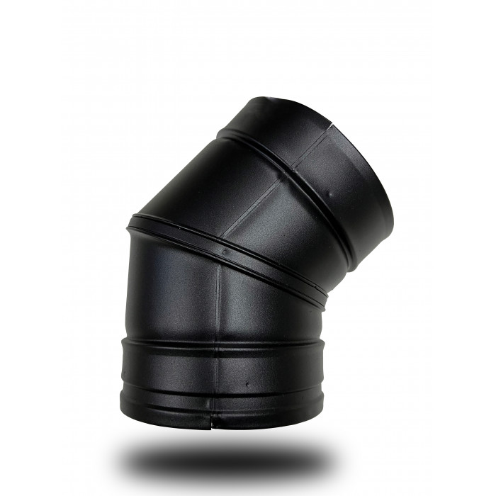 DINAK DW Black pellet bocht 45 graden dubbelwandig rookkanaal Ø100mm | 123rookkanaal